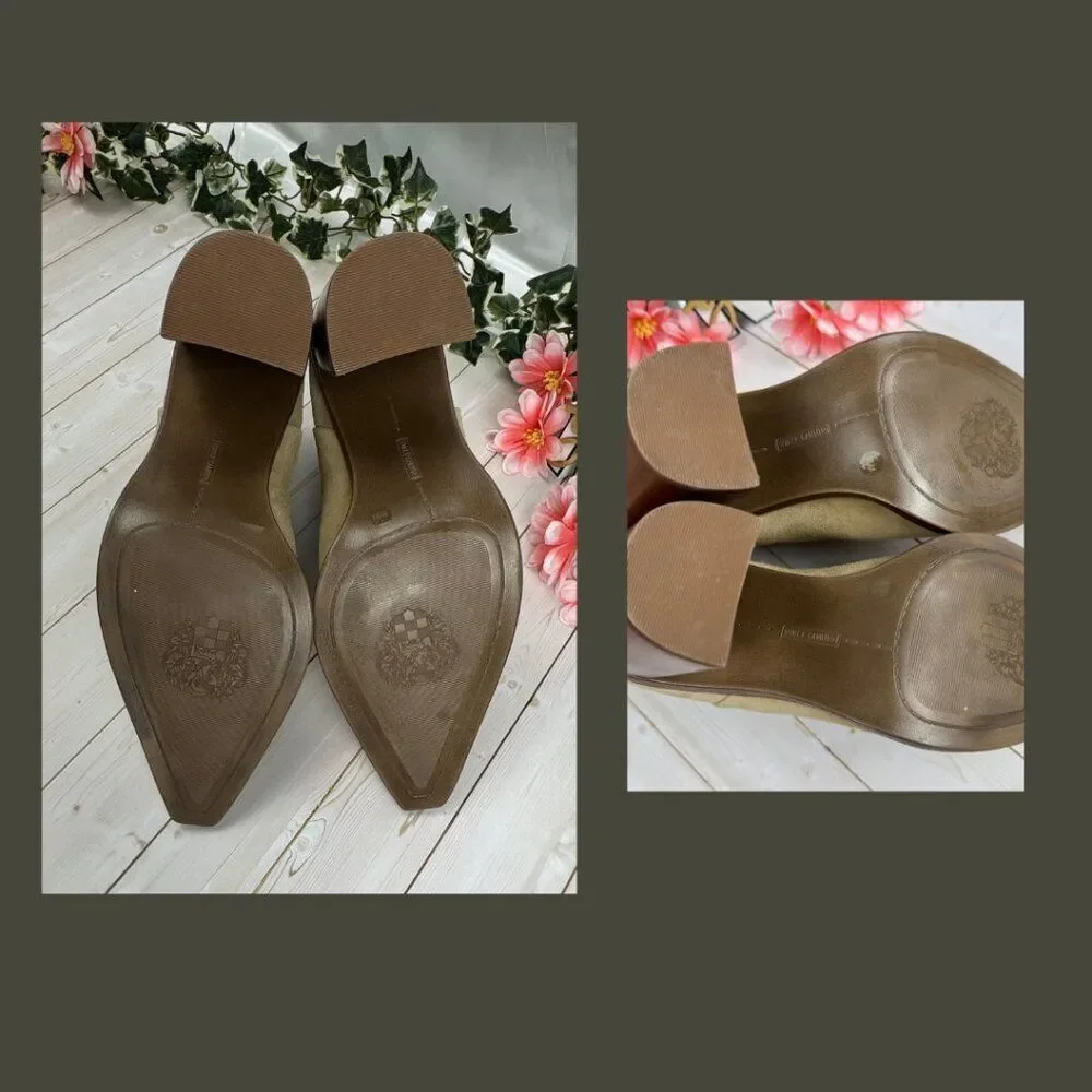 Vince Camuto “Wellinda” Suede Ankle Booties - Sand / Light Taupe - 9M